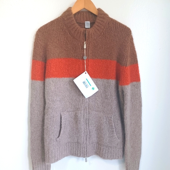 Eleventy Other - Eleventy men's tricolor block dual zipper cardigan